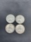 4 Count Lot of Canada 80% Silver Quarters from Estate Collection - 0.600 Ounces Actual Silver Weight