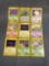 9 Card Lot of Vintage 1ST EDITION Pokemon WOTC Trading Cards from Childhood Collection