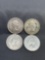 4 Count Lot of Canada 80% Silver Quarters from Estate Collection - 0.600 Ounces Actual Silver Weight