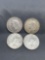 4 Count Lot of Canada 80% Silver Quarters from Estate Collection - 0.600 Ounces Actual Silver Weight