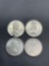 4 Count Lot of Canada 80% Silver Quarters from Estate Collection - 0.600 Ounces Actual Silver Weight