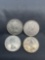 4 Count Lot of Canada 80% Silver Quarters from Estate Collection - 0.600 Ounces Actual Silver Weight