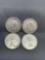 4 Count Lot of Canada 80% Silver Quarters from Estate Collection - 0.600 Ounces Actual Silver Weight