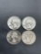 4 Count Lot of United States 90% Silver Washington Quarters from Estate Collection