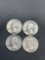 4 Count Lot of United States 90% Silver Washington Quarters from Estate Collection