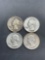 4 Count Lot of United States 90% Silver Washington Quarters from Estate Collection