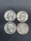 4 Count Lot of United States 90% Silver Washington Quarters from Estate Collection