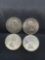 4 Count Lot of Canada 80% Silver Quarters from Estate Collection - 0.600 Ounces Actual Silver Weight