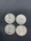 4 Count Lot of Canada 80% Silver Quarters from Estate Collection - 0.600 Ounces Actual Silver Weight