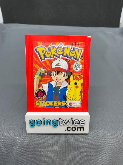 Factory Sealed Vintage 1999 Topps Pokemon 6 Sticker Pack - Rare!