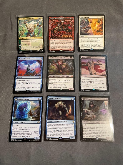 9 Count Lot of MAGIC the Gathering Gold Symbol RARE Cards from Collection