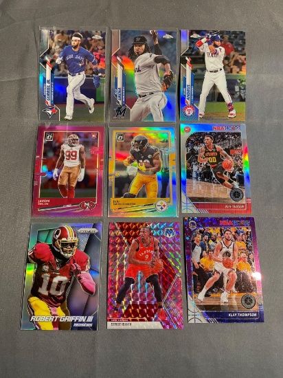 9 Count Lot of PRIZMS & REFRACTORS with ROOKIES & STARS
