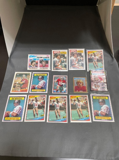 Huge Lot of Vintage JOE MONTANA San Francisco 49ers Football Trading Cards