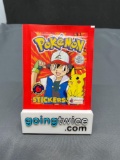 Factory Sealed Vintage 1999 Topps Pokemon 6 Sticker Pack - Rare!