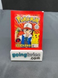 Factory Sealed Vintage 1999 Topps Pokemon 6 Sticker Pack - Rare!