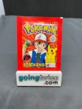 Factory Sealed Vintage 1999 Topps Pokemon 6 Sticker Pack - Rare!