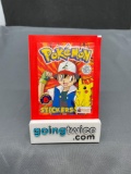 Factory Sealed Vintage 1999 Topps Pokemon 6 Sticker Pack - Rare!