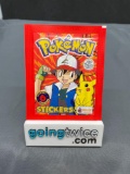 Factory Sealed Vintage 1999 Topps Pokemon 6 Sticker Pack - Rare!