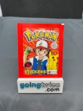 Factory Sealed Vintage 1999 Topps Pokemon 6 Sticker Pack - Rare!