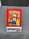 Factory Sealed Vintage 1999 Topps Pokemon 6 Sticker Pack - Rare!