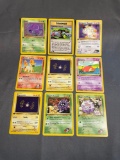 9 Card Lot of Vintage 1ST EDITION Pokemon WOTC Trading Cards from Childhood Collection