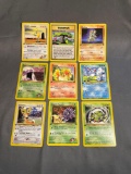 9 Card Lot of Vintage 1ST EDITION Pokemon WOTC Trading Cards from Childhood Collection