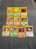 9 Card Lot of Vintage 1ST EDITION Pokemon WOTC Trading Cards from Childhood Collection