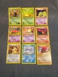 9 Card Lot of Vintage 1ST EDITION Pokemon WOTC Trading Cards from Childhood Collection