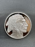 1 Troy Ounce .999 Fine Silver Indian Head Buffalo Silver Bullion Round Coin from Estate