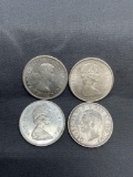 4 Count Lot of Canada 80% Silver Quarters from Estate Collection - 0.600 Ounces Actual Silver Weight