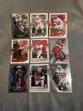 9 Card Lot of FOOTBALL ROOKIE Cards - Mostly Modern Sets - Hot!