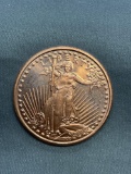 2011 1 Ounce .999 Fine Copper Liberty Copper Round