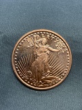 2011 1 Ounce .999 Fine Copper Liberty Copper Round