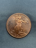 2011 1 Ounce .999 Fine Copper Liberty Copper Round