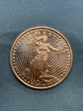 2011 1 Ounce .999 Fine Copper Liberty Copper Round