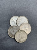 5 Count Lot of Canada 80% Silver Dime from Estate Collection