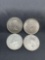 4 Count Lot of Canada 80% Silver Quarters from Estate Collection - 0.600 Ounces Actual Silver Weight