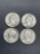 4 Count Lot of United States 90% Silver Washington Quarters from Estate Collection