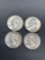 4 Count Lot of United States 90% Silver Washington Quarters from Estate Collection