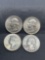 4 Count Lot of United States 90% Silver Washington Quarters from Estate Collection