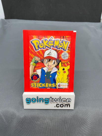 Factory Sealed Vintage 1999 Topps Pokemon 6 Sticker Pack - Rare!