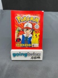 Factory Sealed Vintage 1999 Topps Pokemon 6 Sticker Pack - Rare!