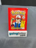 Factory Sealed Vintage 1999 Topps Pokemon 6 Sticker Pack - Rare!