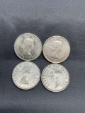 4 Count Lot of Canada 80% Silver Quarters from Estate Collection - 0.600 Ounces Actual Silver Weight