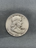 1957-D United States Franklin Silver Half Dollar - 90% Silver Coin from Estate