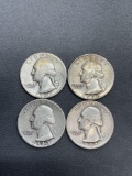 4 Count Lot of United States 90% Silver Washington Quarters from Estate Collection