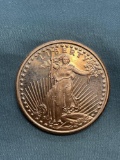 2011 1 Ounce .999 Fine Copper Liberty Copper Round