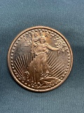 2011 1 Ounce .999 Fine Copper Liberty Copper Round