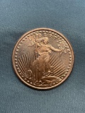 2011 1 Ounce .999 Fine Copper Liberty Copper Round