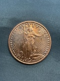 2011 1 Ounce .999 Fine Copper Liberty Copper Round